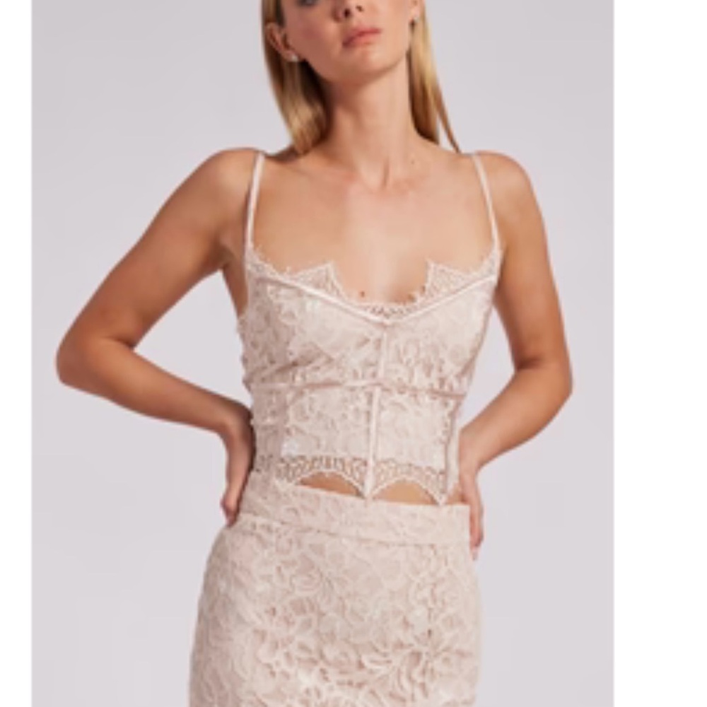 Generation Love Lace Crop Top in Cream